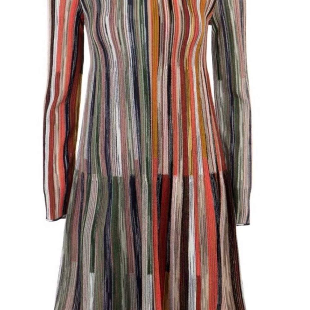 Missoni Vibrant Long Sleeve Striped Dress